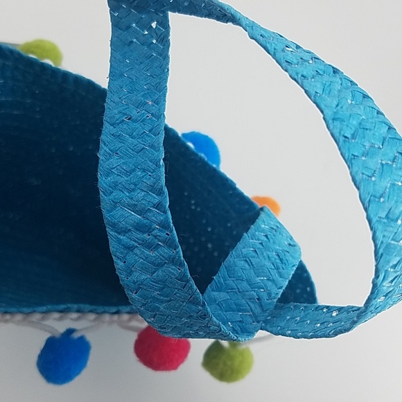 🆕Girls Sun Hat With Pom Pom Bag - Picture 8 of 8